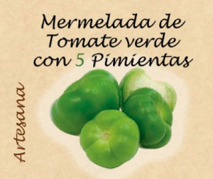 Mermelada artesana de Tomate verde con 5 pimientas 210ml