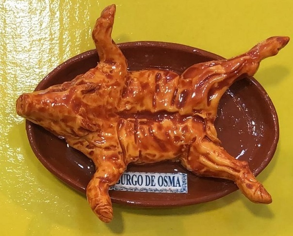 Imán de nevera. "Cochinillo Asado". Recuerdo de El Burgo de Osma